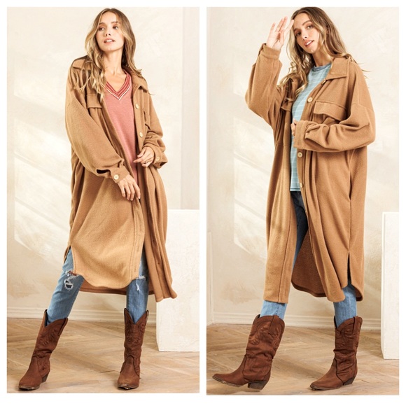 ShopEvelynne Jackets & Blazers - Most Fabulous Stretch Front Button Down Long Coat
